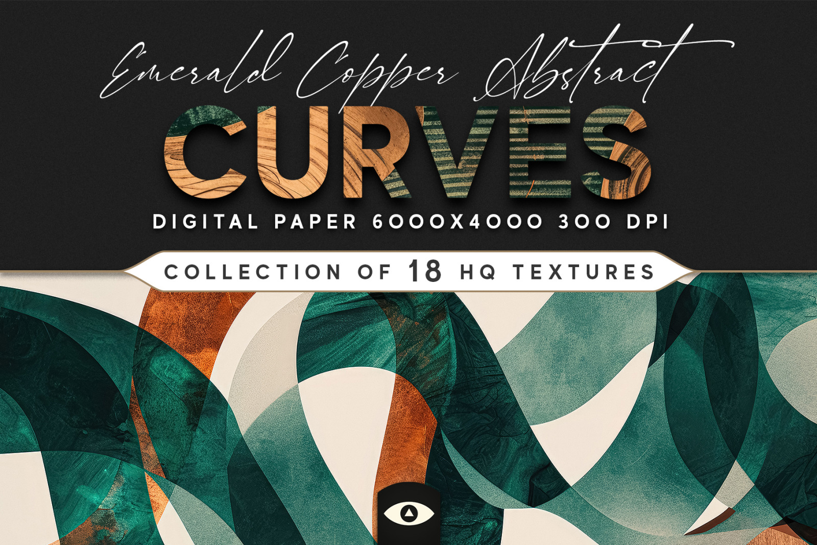 Emerald Copper Abstract Curves Texture Pack On Yellow Images Creative