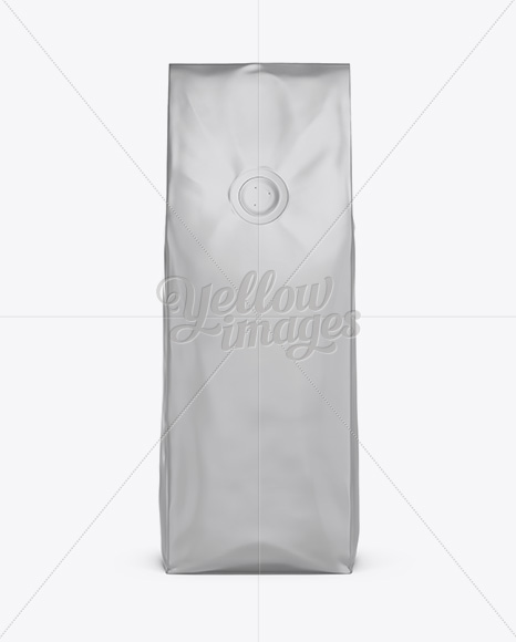 G Matte Metallic Coffee Bag With Valve Mockup Front View Free