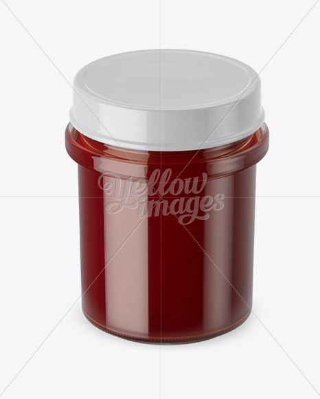 Glass Berry Jam Jar Mockup (High-Angle Shot)