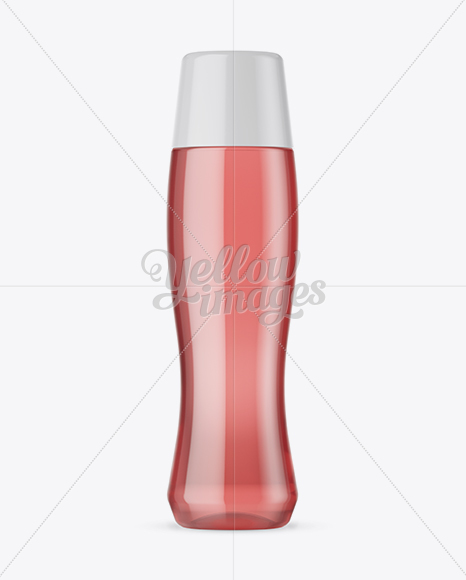 Clear Bottle With Pink Drink Mockup