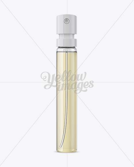 Yellow Perfume Sampler Spray Bottle Mockup Yellow Perfume Sampler Spray Bottle Mockup