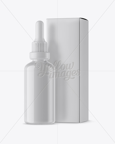 Plastic Dropper Bottle &amp; Box Mockup