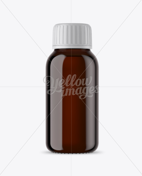 Amber Glass Syrup Bottle Mockup