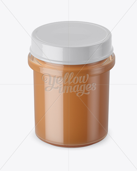 Glass Raw Honey Jar Mockup (High-Angle Shot)