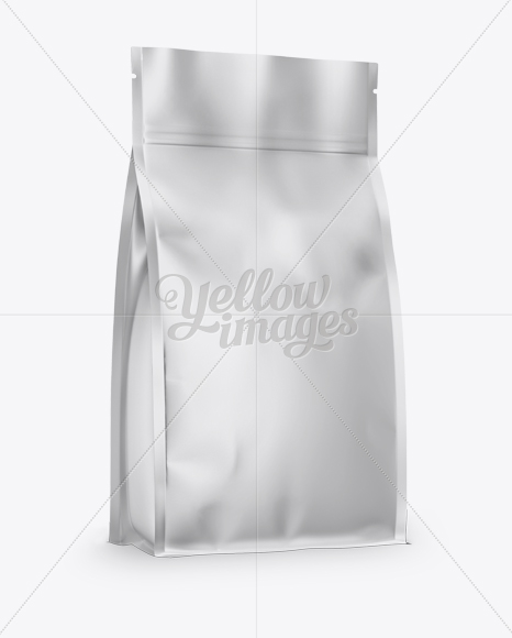 Metallic Stand-up Bag w/ Zipper Mockup - Half Side View