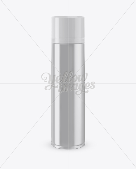 Glossy Metallic Shaving Foam Bottle With Cap Mockup - Free Download