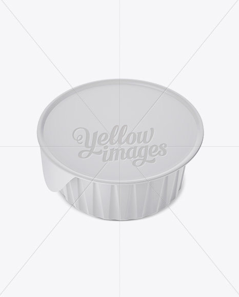 Fruit Puree Cup Mockup - Halfside View (High Angle)