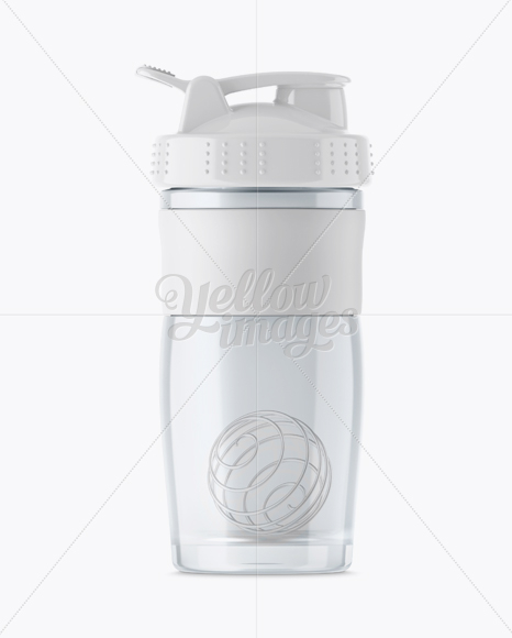 Transparent Shaker Bottle With Blender Ball Mockup