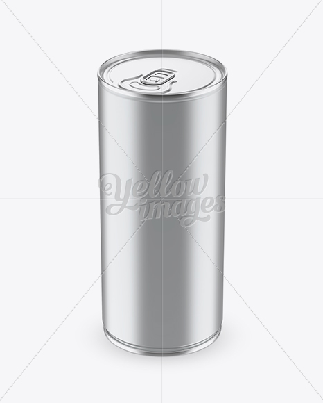 1L Metallic Aluminium Can Mockup (High-Angle Shot)