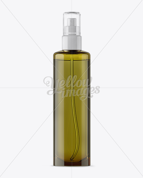 Olive Spray Bottle With Transparent Cap Mockup