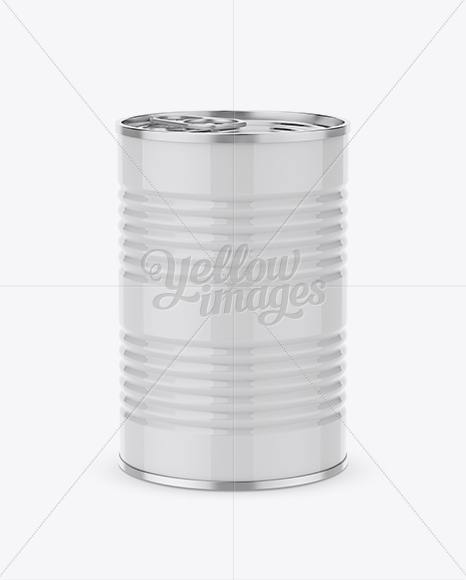 Glossy Tin Can With Pull Tab Mockup (High-Angle Shot)