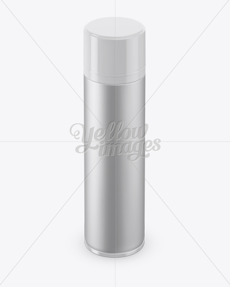 Matte Metallic Shaving Foam Bottle With Cap Mockup (High-Angle Shot)