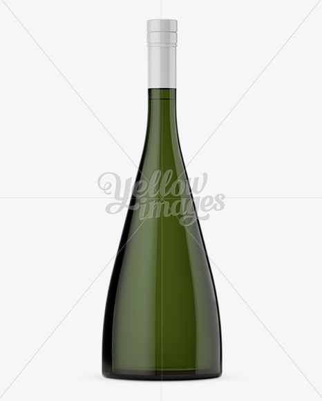 Dark Green Glass Wine Bottle Mockup