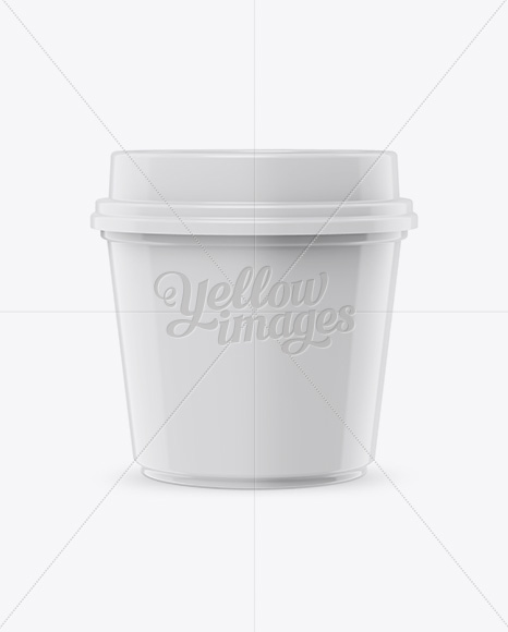 Glossy Ice Cream Cup Mockup - Front View