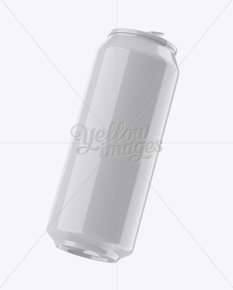 500ml Aluminium Can With Glossy Finish Mockup