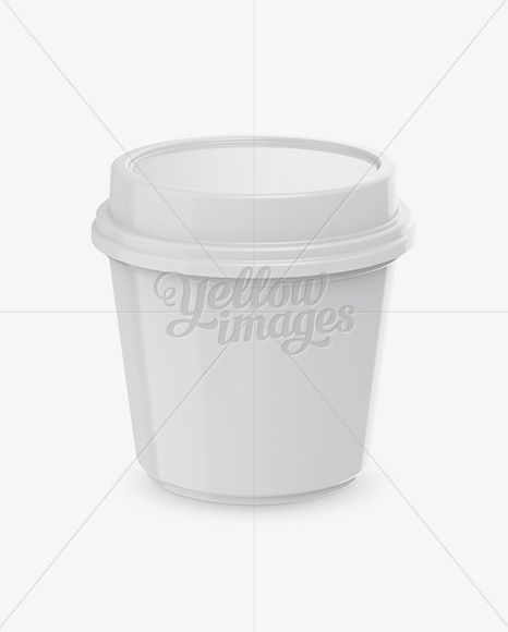 Glossy Ice Cream Cup Mockup - High-Angle Shot