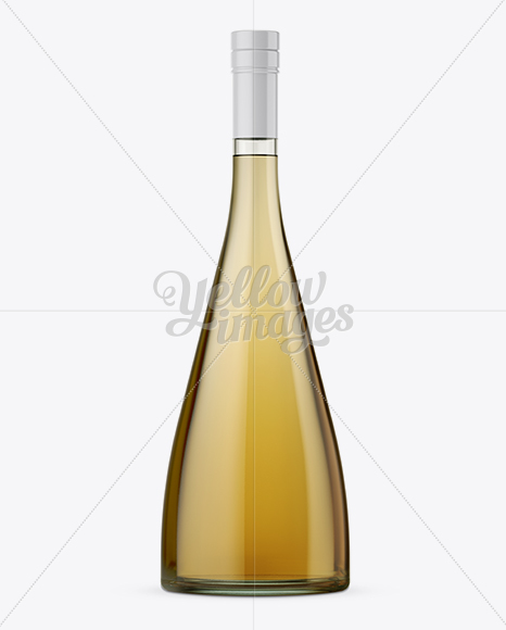 Clear Glass Bottle With White Wine Mockup