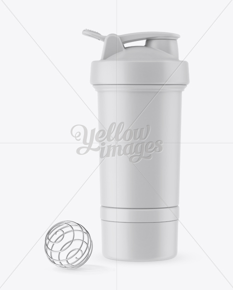 Matte Shaker Bottle With Blender Ball Mockup - Free Download Images