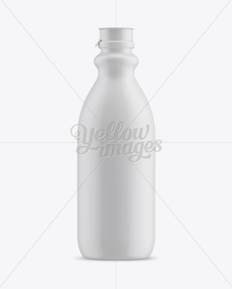 Matte Plastic Dairy Bottle Mockup - Front View