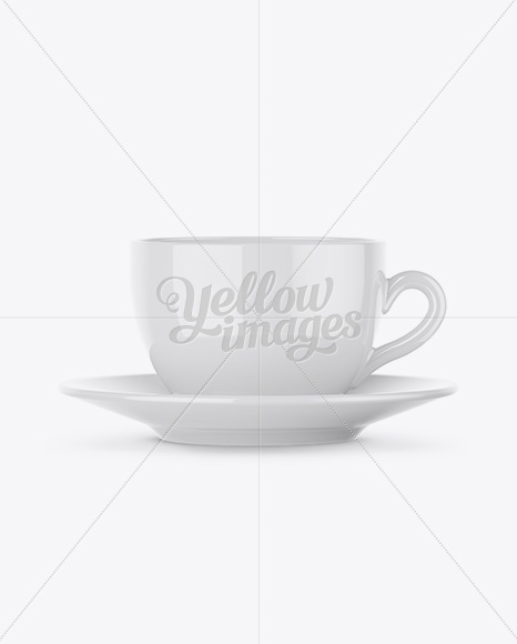 Glossy Coffee Cup Mockup - Front View