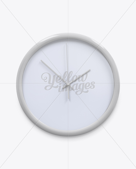 Glossy Wall Clock Mockup