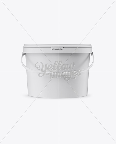 Matte Plastic Bucket Mockup - Front View