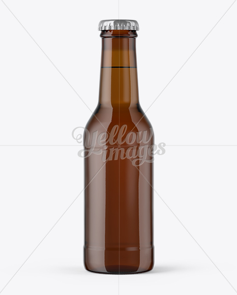 200ml Amber Glass Bottle with Drink Mockup