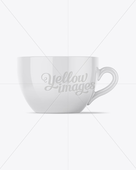 Glossy Coffee Cup Mockup - Front View