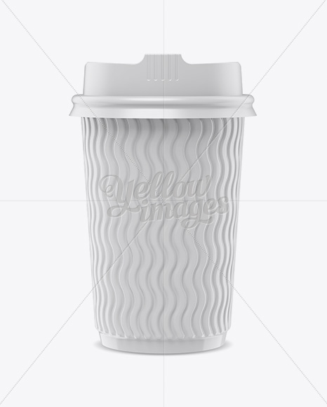 Glossy Coffee Cup Mockup - Front View