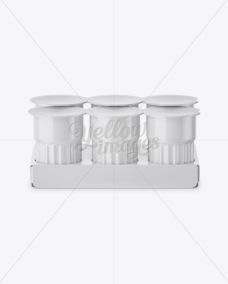 Glossy Ice Coffee 6 K-Cups Pack Mockup - Front View (High-Angle Shot)