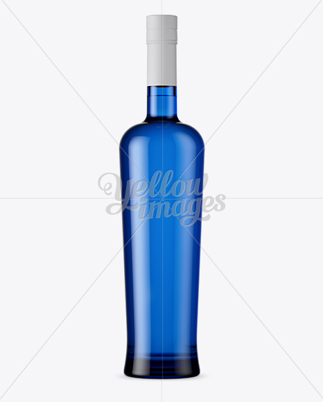 Blue Glass Liquor Bottle Mockup