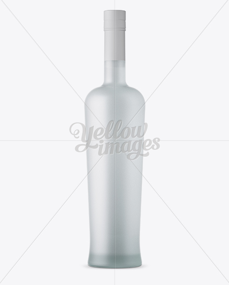 Frosted Glass Bottle With Vodka Mockup