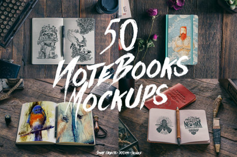 50 Notebooks Mockups - Notebook template