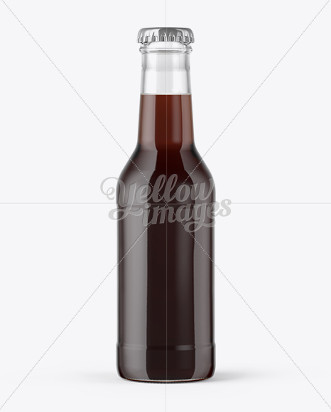 200ml Clear Glass Bottle with Dark Drink Mockup