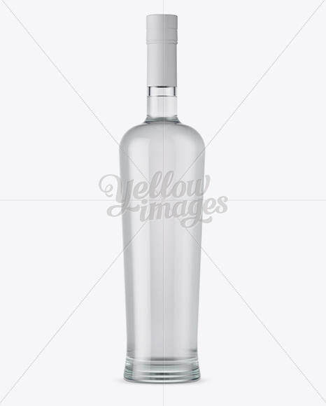 Clear Glass Bottle With Vodka Mockup