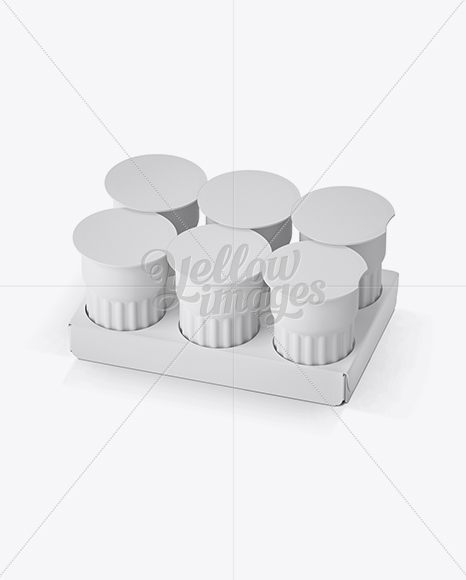 Matte Ice Coffee 6 K-Cups Pack Mockup - Halfside View (High-Angle Shot)