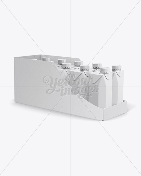 10 Drink Carton Boxes in Shelf-ready Package (Full - Opened) - Halfside View