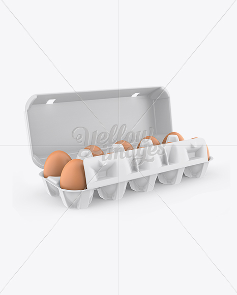 Open Matte Egg Container - Halfside View (High-Angle Shot) - Free