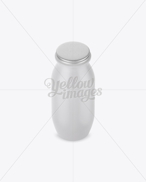 Matte Plastic Dairy Bottle Mockup (High-Angle Shot)