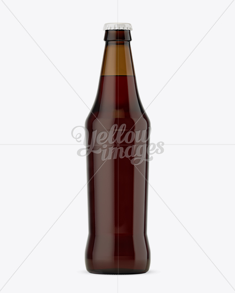 Amber Glass Bottle with Red Ale Mockup Amber Glass Bottle with Red Ale Mockup