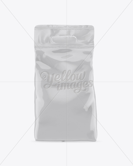 Glossy Stand-up Bag Mockup - Front View