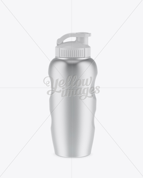 Metallic Sport Bottle Mockup - Front View