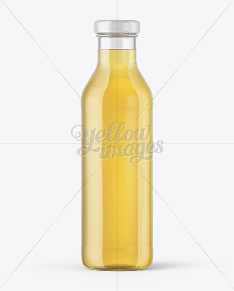 Clear Glass Bottle With Grape Juice Mockup