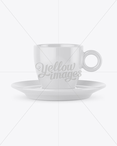 Glossy Coffee Cup - High Angle Shot