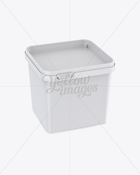 Matte Square Butter Tub Mockup - Halfside View (High-Angle Shot)