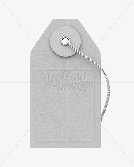 Paper Label With String Mockup - Front View