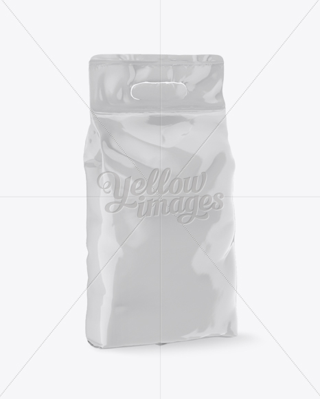 Glossy Stand-up Bag Mockup - Halfside View