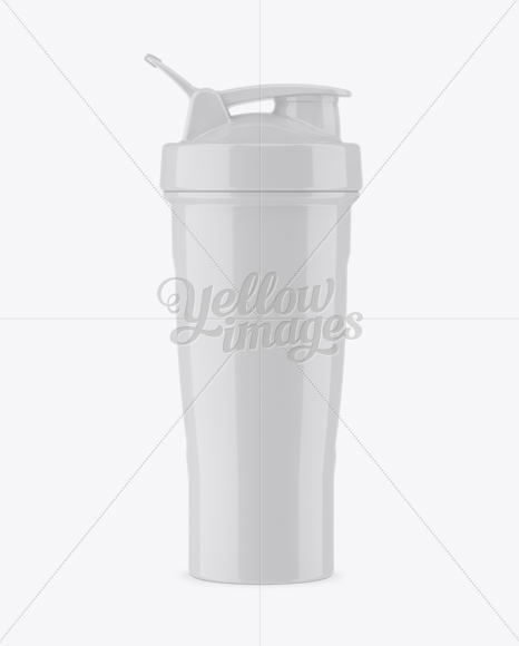 Glossy Shaker Bottle - Front View - Free Download Images High Quality