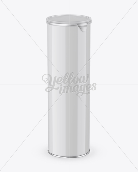 Glossy Snack Tube Mockup (High Angle)