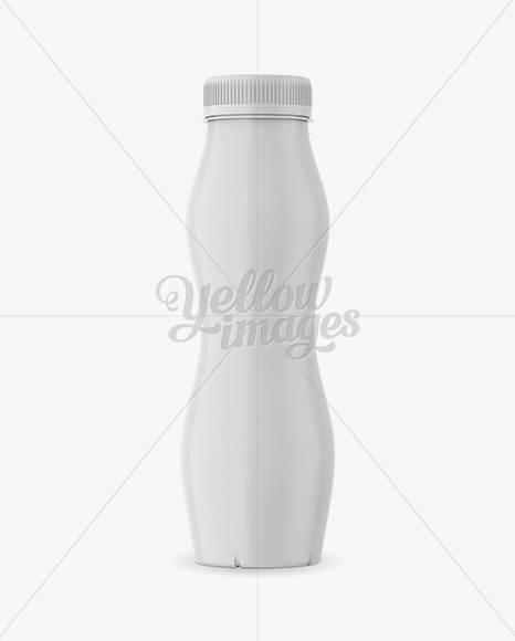 Matte Plastic Dairy Bottle Mockup - Front View